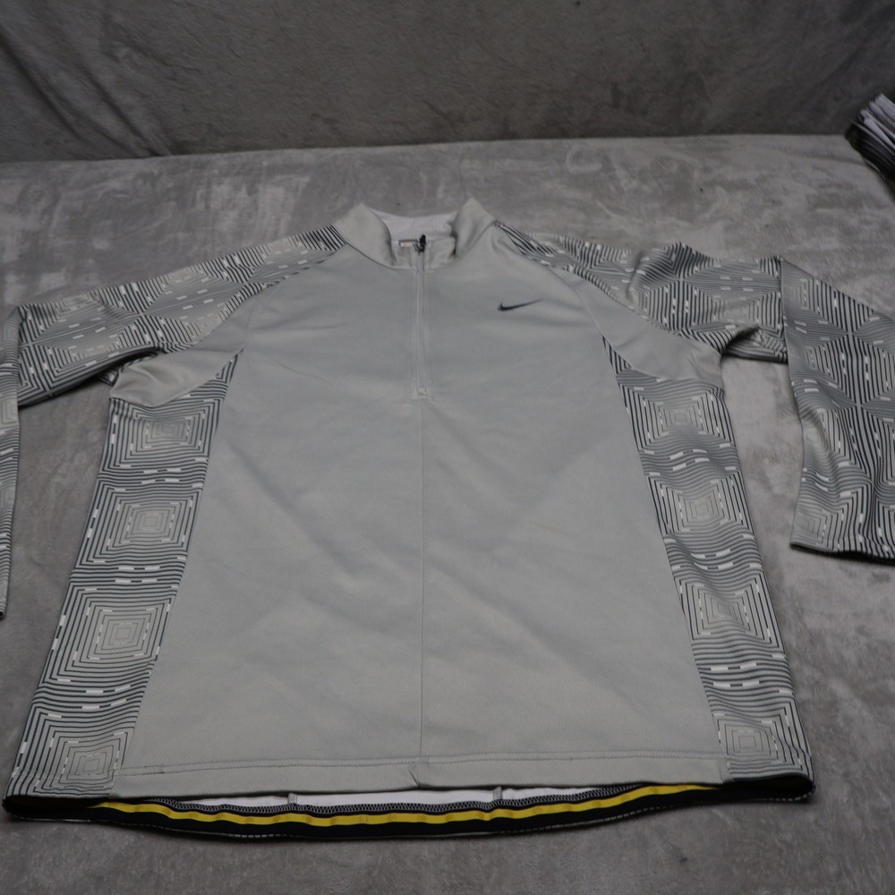 Nike Shirt Mens XXL Gray Fit Dry 1/4 Zip Pullover Jersey Lightweight Training